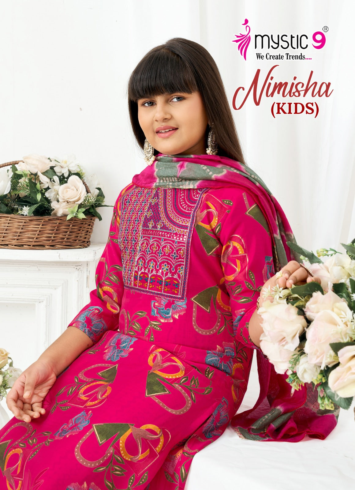 Nimisha Vol 1 Mystic 9 Muslin Girls Readymade Pant Suits Supplier Gujarat
