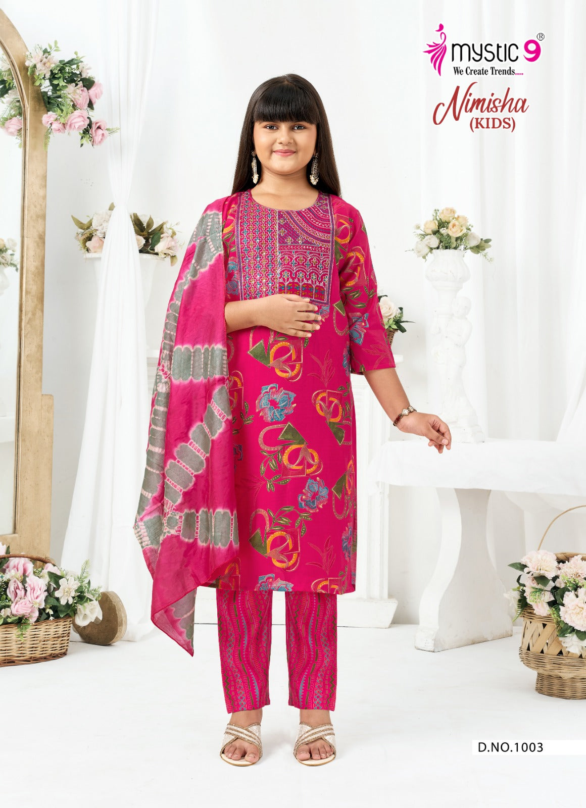 Nimisha Vol 1 Mystic 9 Muslin Girls Readymade Pant Suits Supplier Gujarat