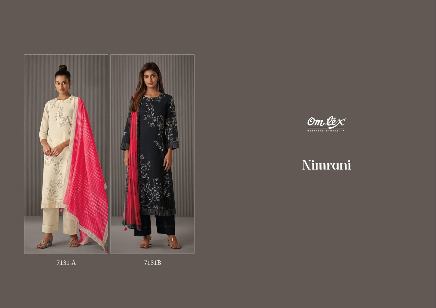 Nimrani Omtex Cotton Linen Pant Style Suits Wholesale Price