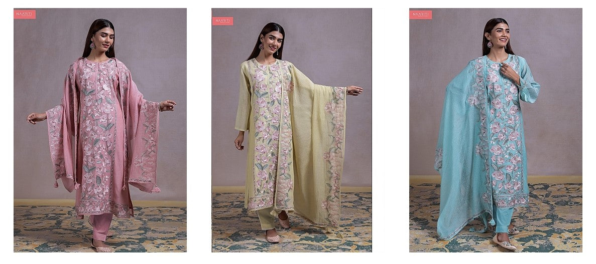 Nimrat Naariti Chanderi Pant Style Suits Wholesaler