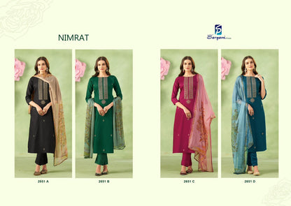 Nimrat Sargam Prints Pure Jam Pant Style Suits Exporter India