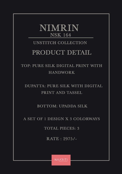Nimrin 164 Naariti Silk Pant Style Suits Manufacturer Ahmedabad
