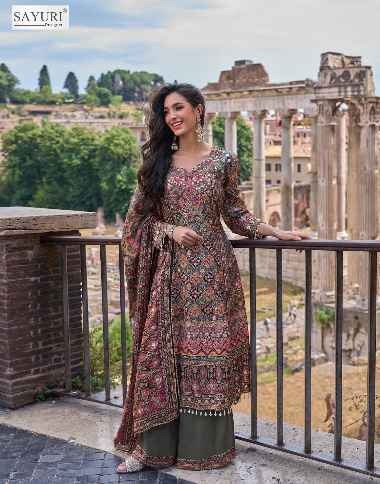 Nimrit Sayuri Natural Crape Readymade Plazzo Style Suits Manufacturer India