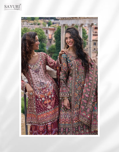 Nimrit Sayuri Natural Crape Readymade Plazzo Style Suits Manufacturer India