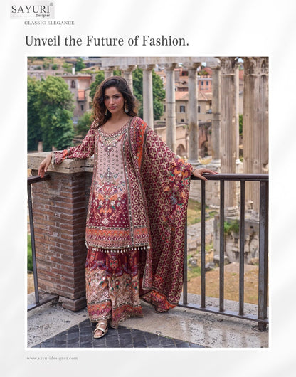 Nimrit Sayuri Natural Crape Readymade Plazzo Style Suits Manufacturer India