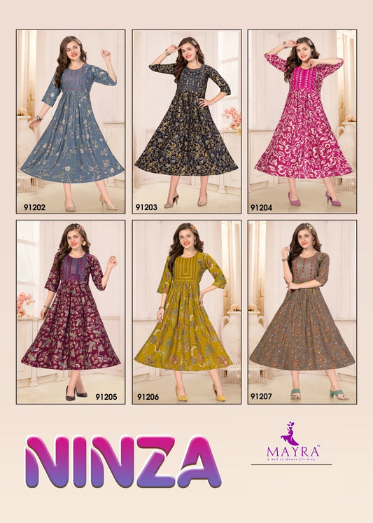 Ninza Mayra Vetican Anarkali Kurtis Wholesaler Gujarat