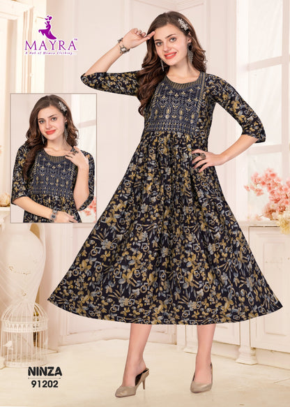 Ninza Mayra Vetican Anarkali Kurtis Wholesaler Gujarat