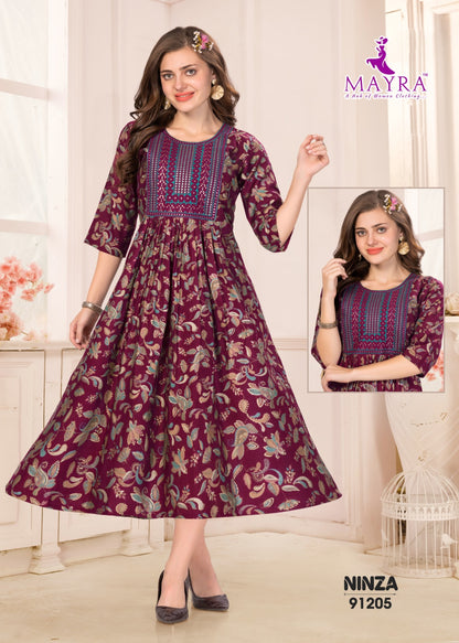 Ninza Mayra Vetican Anarkali Kurtis Wholesaler Gujarat