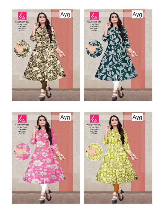 Nirali Ayg Reyon Kurti With Pocket Exporter Gujarat