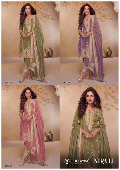 Nirali Gulkayra Designer Simar Readymade Pant Style Suits Exporter Gujarat