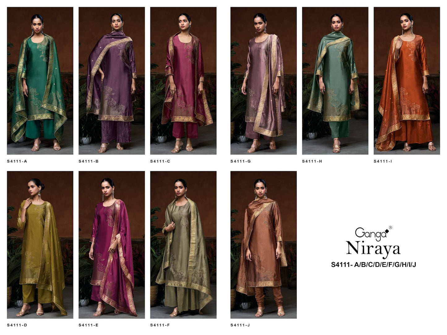 Niraya 4111 Ganga Pure Viscose Pant Style Suits Supplier India