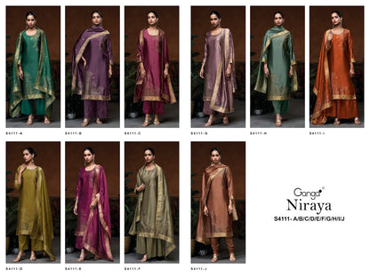 Niraya 4111 Ganga Pure Viscose Pant Style Suits Supplier India