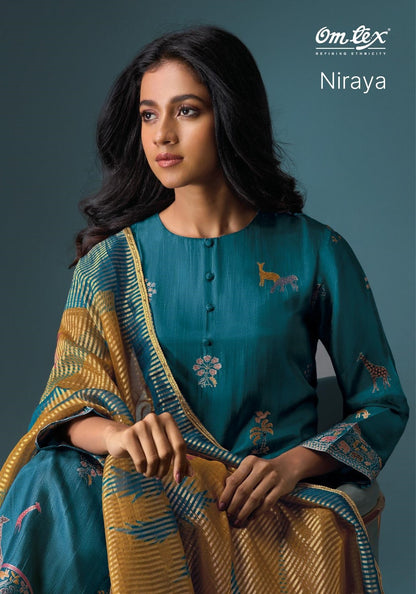 Niraya Omtex Silk Pant Style Suits Supplier Gujarat