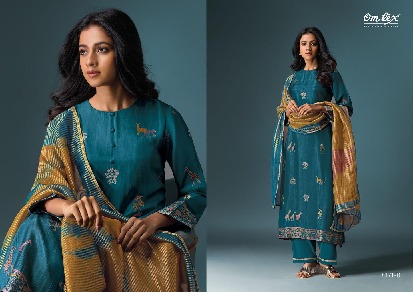 Niraya Omtex Silk Pant Style Suits Supplier Gujarat