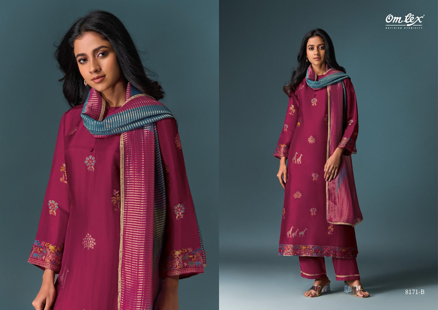 Niraya Omtex Silk Pant Style Suits Supplier Gujarat