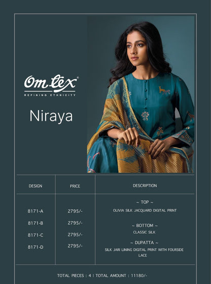 Niraya Omtex Silk Pant Style Suits Supplier Gujarat