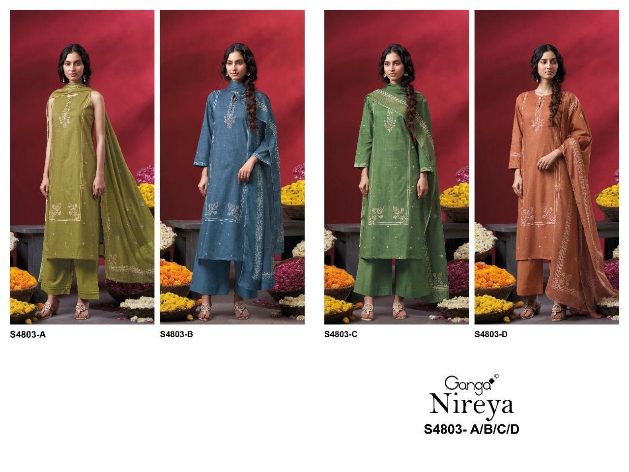 Nireya S4803 Ganga Cotton Pant Style Suits Supplier India