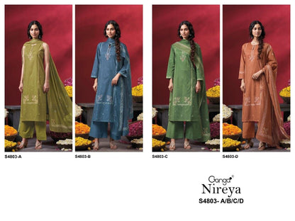 Nireya S4803 Ganga Cotton Pant Style Suits Supplier India