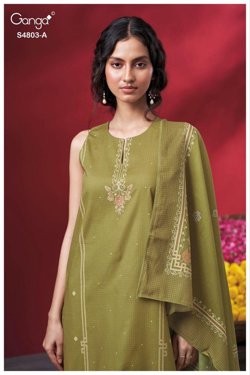 Nireya S4803 Ganga Cotton Pant Style Suits Supplier India