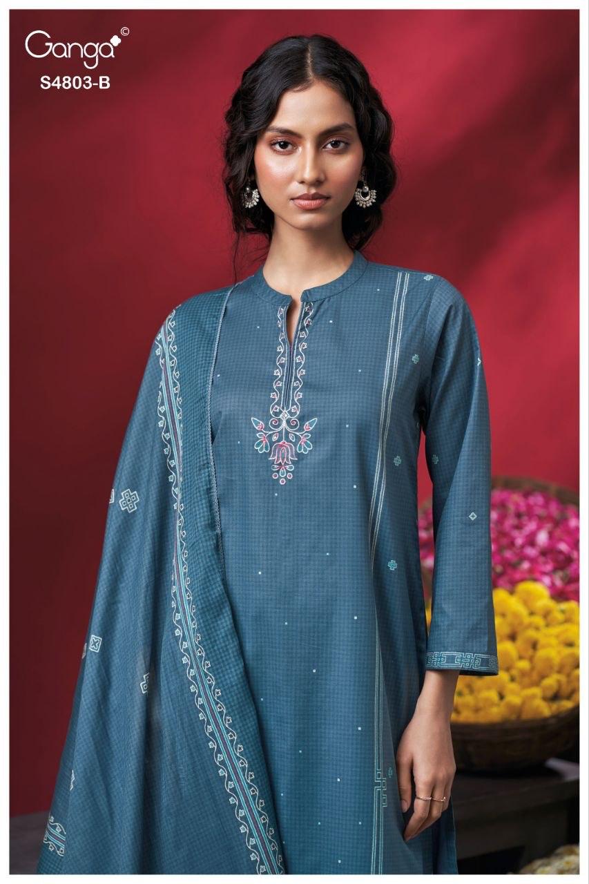 Nireya S4803 Ganga Cotton Pant Style Suits Supplier India