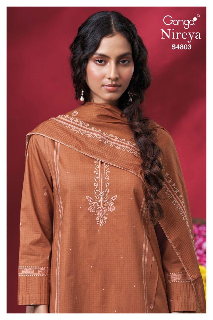Nireya S4803 Ganga Cotton Pant Style Suits Supplier India
