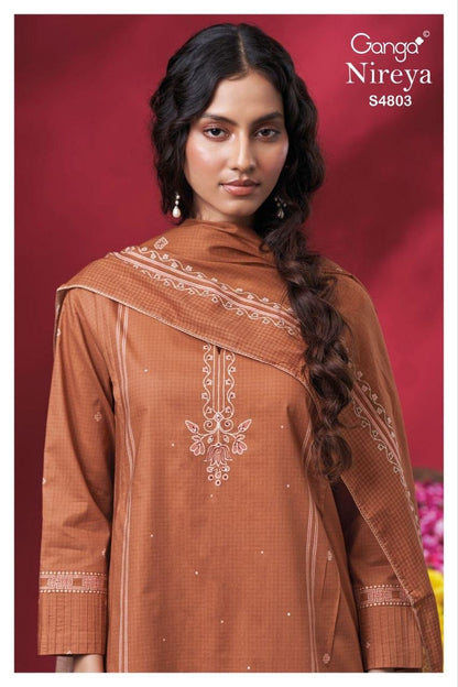 Nireya S4803 Ganga Cotton Pant Style Suits Supplier India
