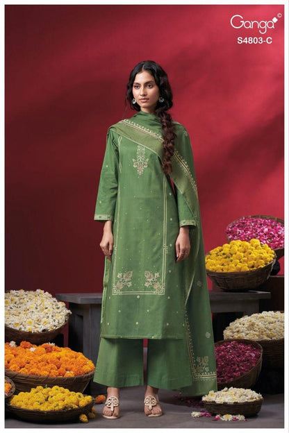 Nireya S4803 Ganga Cotton Pant Style Suits Supplier India