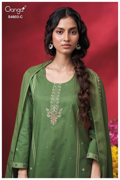 Nireya S4803 Ganga Cotton Pant Style Suits Supplier India