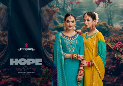 Nirja Rangoon Silk Readymade Pant Style Suits Manufacturer Ahmedabad