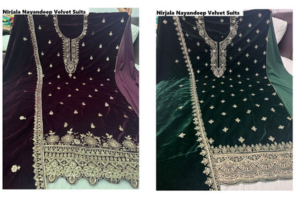 Nirjala Nayandeep Velvet Suits Wholesaler Ahmedabad