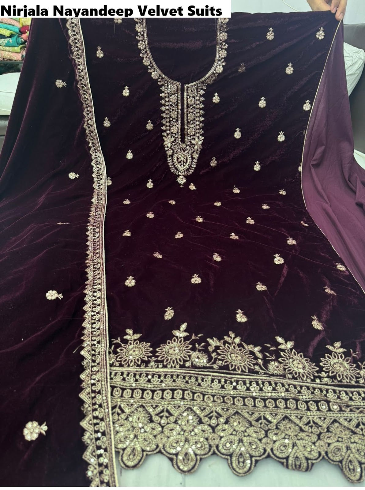 Nirjala Nayandeep Velvet Suits Wholesaler Ahmedabad