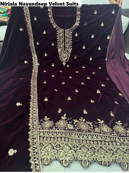 Nirjala Nayandeep Velvet Suits Wholesaler Ahmedabad