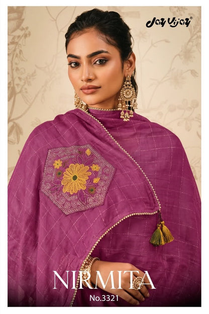 Nirmita 3321 Jay Vijay Chiniya Silk Plazzo Style Suits Manufacturer Ahmedabad