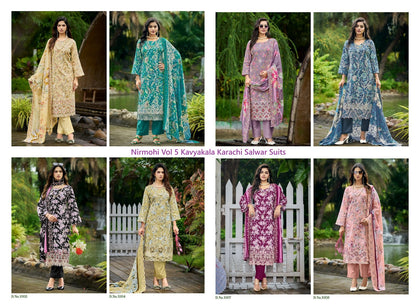 Nirmohi Vol 5 Kavyakala Lawn Cotton Karachi Salwar Suits Wholesaler Ahmedabad