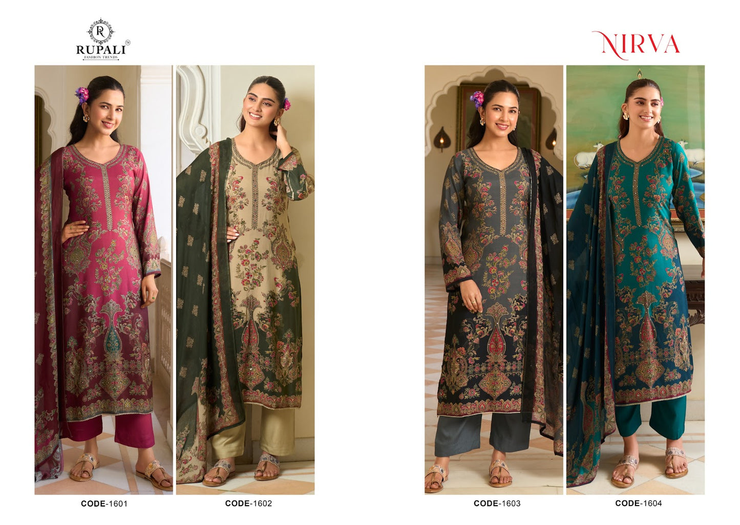 Nirva Rupali Viscose Muslin Pant Style Suits Exporter Gujarat