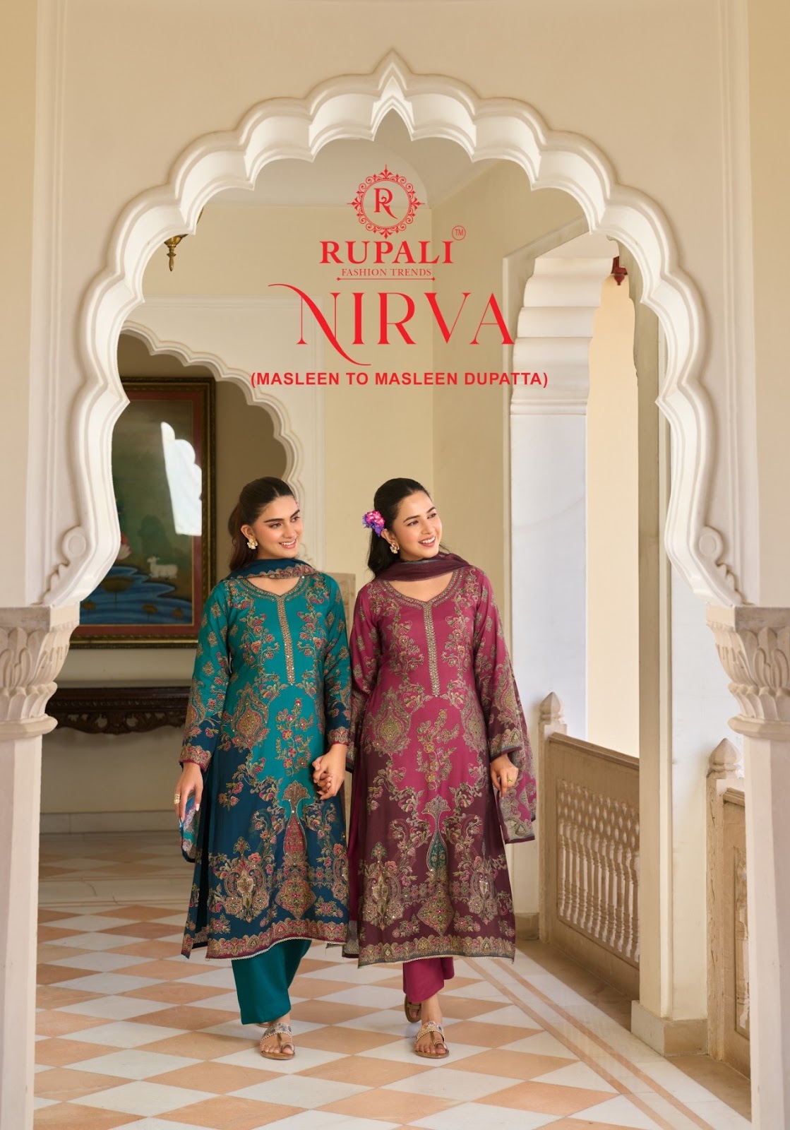 Nirva Rupali Viscose Muslin Pant Style Suits Exporter Gujarat