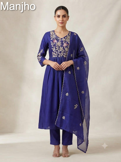 Nirvana 1509 Manjho Chanderi Readymade Anarkali Suits Wholesaler