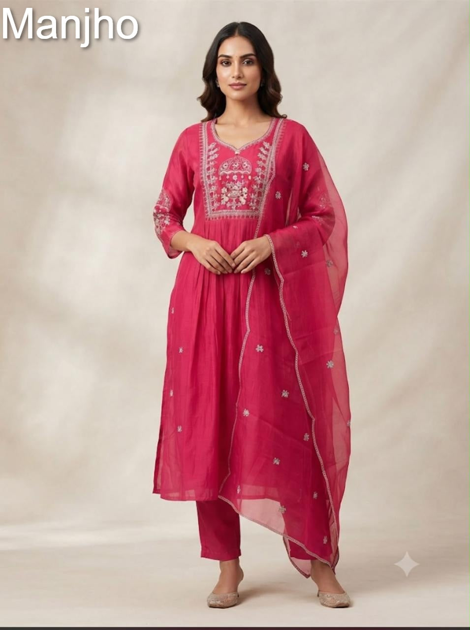 Nirvana 1509 Manjho Chanderi Readymade Anarkali Suits Wholesaler