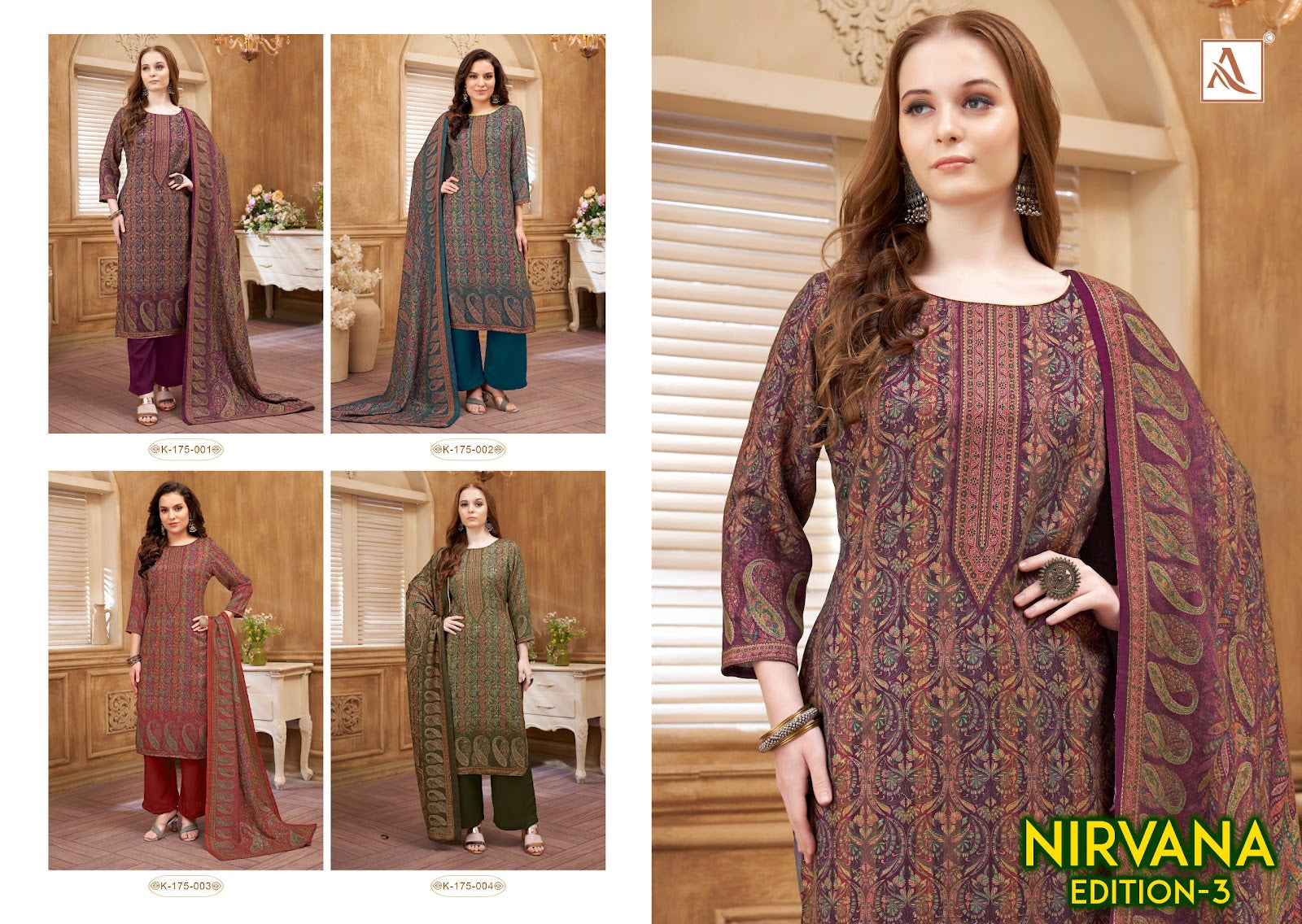 Nirvana Edition 3 Alok Viscose Pashmina Suits Supplier
