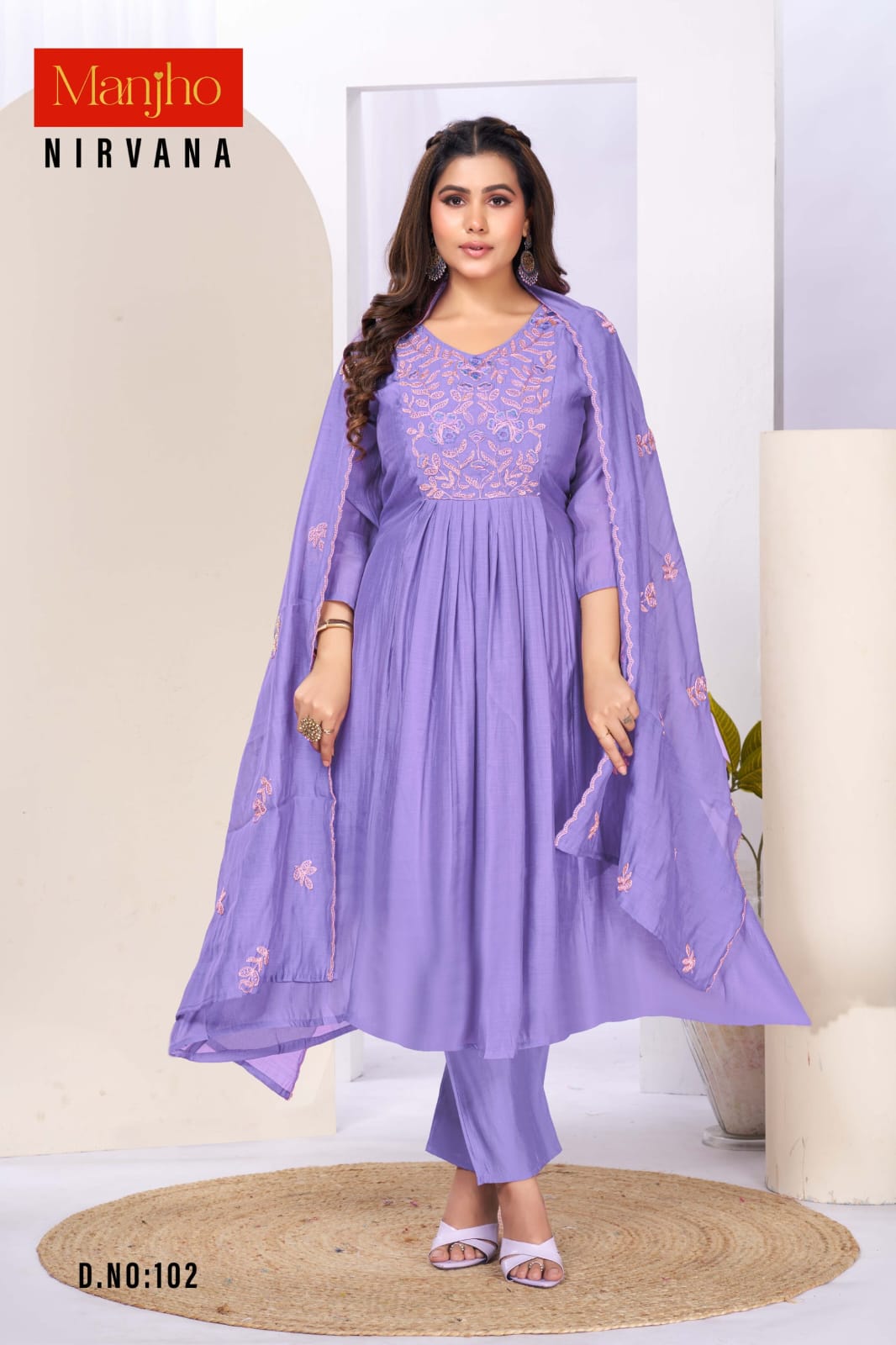 Nirvana Manjho Chanderi Readymade Anarkali Suits Manufacturer