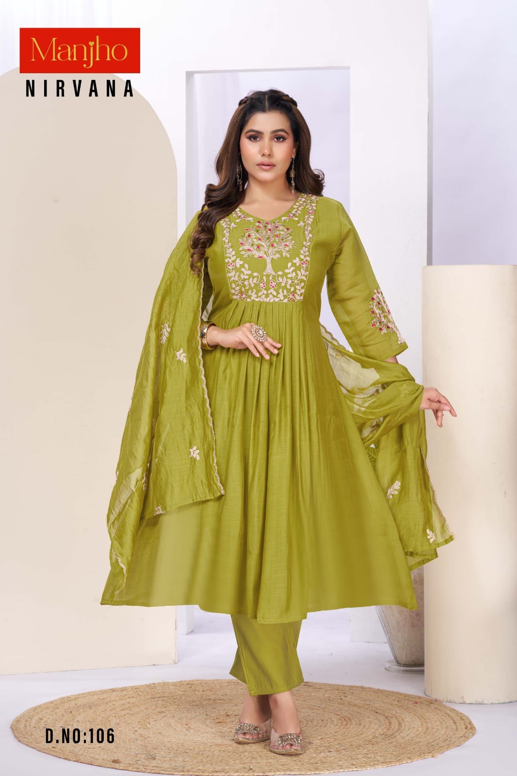 Nirvana Manjho Chanderi Readymade Anarkali Suits Manufacturer