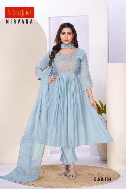 Nirvana Manjho Chanderi Readymade Anarkali Suits Manufacturer