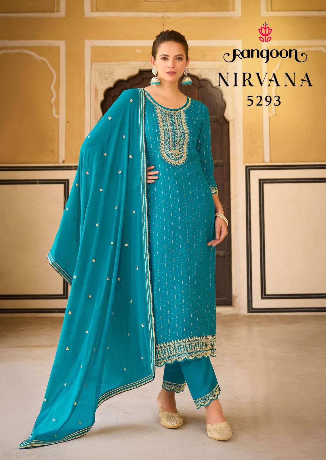 Nirvana Rangoon Rayon Readymade Pant Style Suits Supplier India