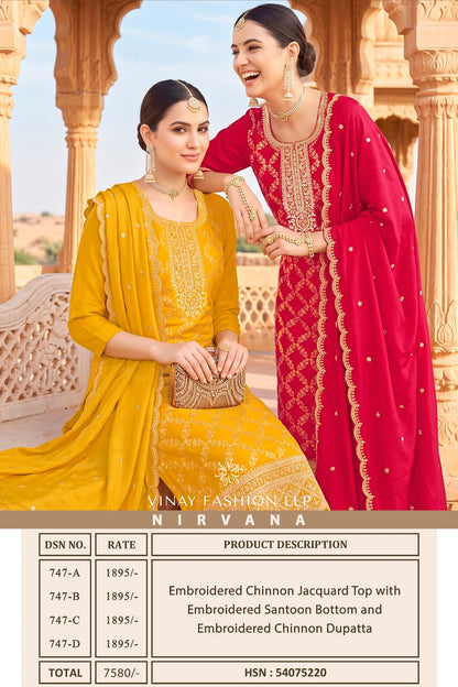 Nirvana Vinay Fashion Llp Chinon Pant Style Suits Manufacturer Gujarat
