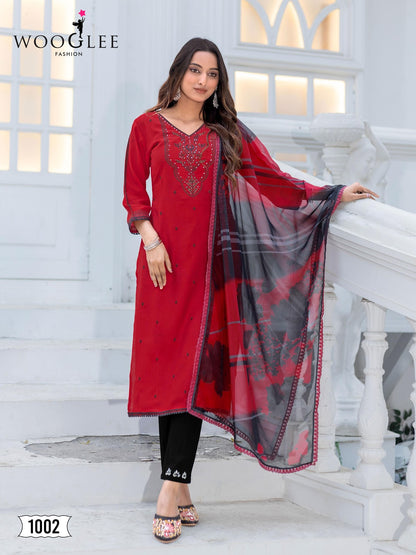 Nirvee Wooglee Modal Readymade Pant Style Suits Exporter India