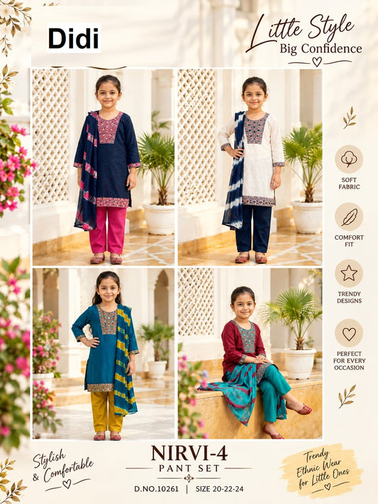Nirvi 4 Dn 10261 Didi Vetican Girls Readymade Pant Suits Wholesale Price