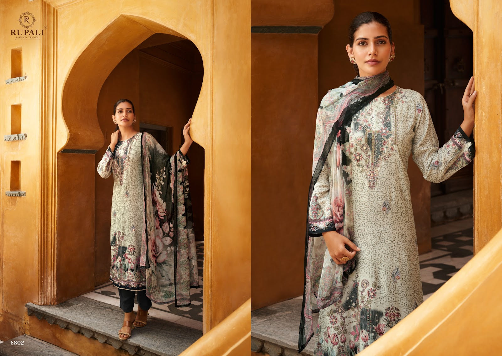 Nirvi Rupali Pure Viscose Muslin Pant Style Suits Wholesale Rate