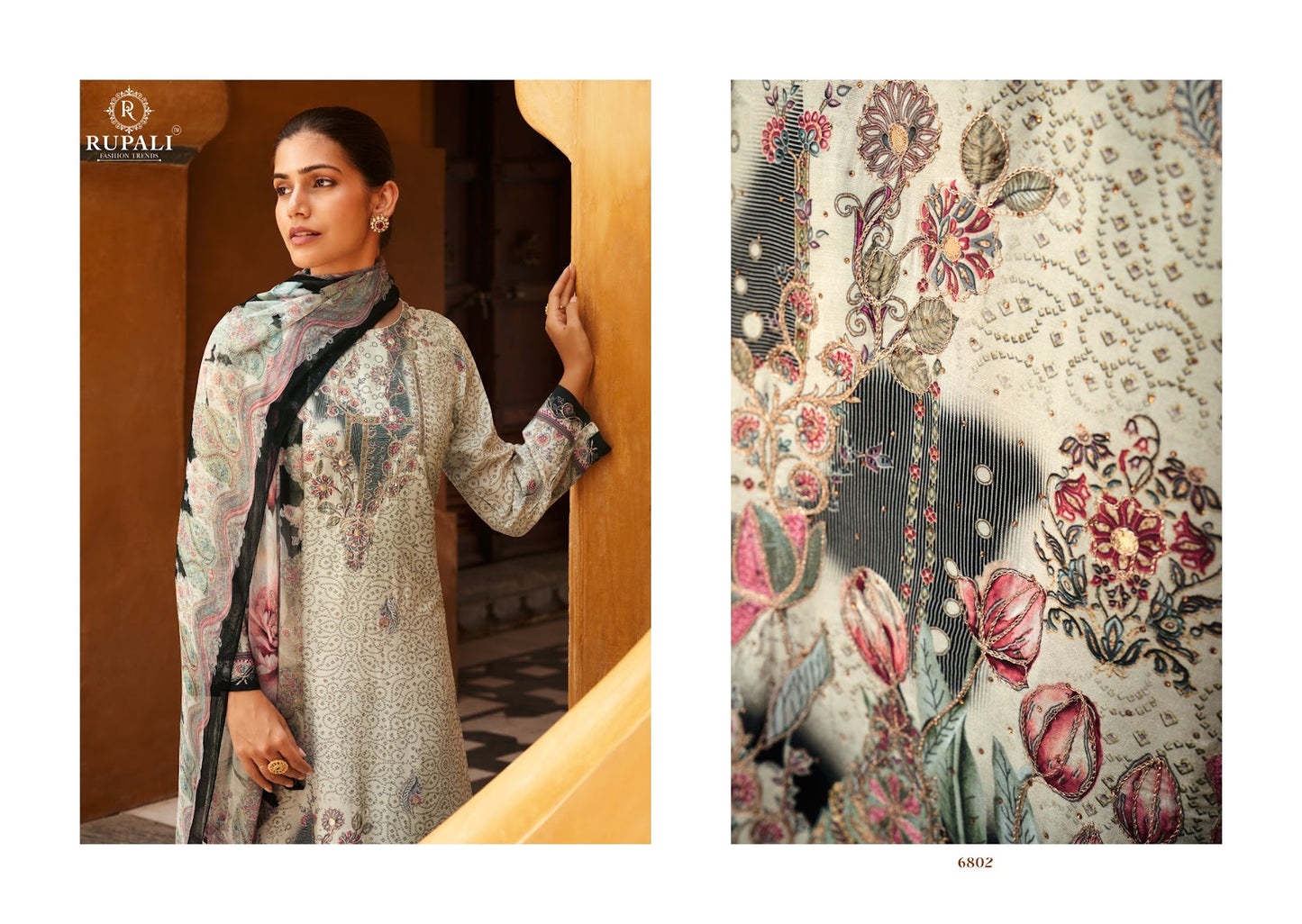 Nirvi Rupali Pure Viscose Muslin Pant Style Suits Wholesale Rate