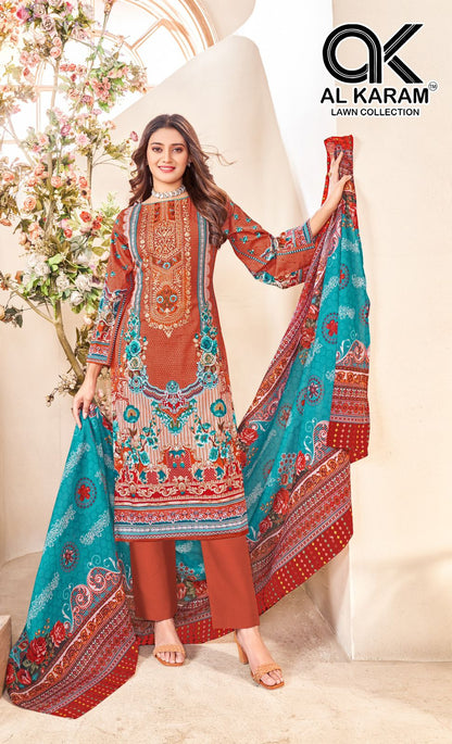Nisa Vol 1 Al Karam Lawn Cotton Karachi Salwar Suits Wholesale Price