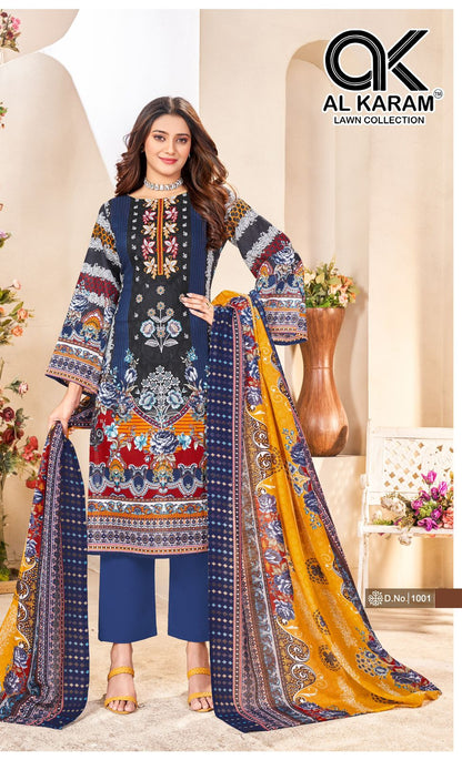 Nisa Vol 1 Al Karam Lawn Cotton Karachi Salwar Suits Wholesale Price